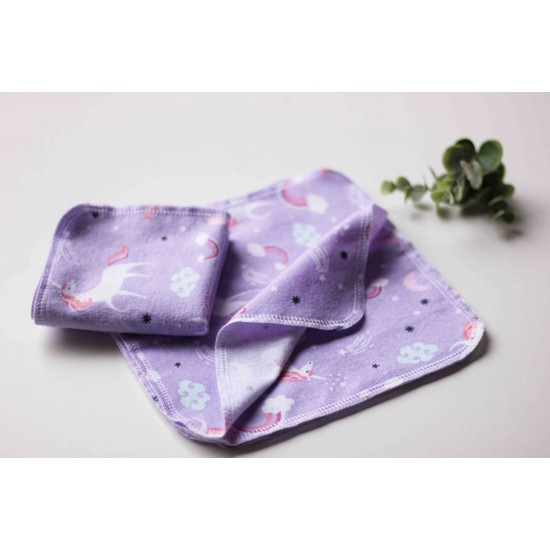 Purple unicorn - Flannel  wipe